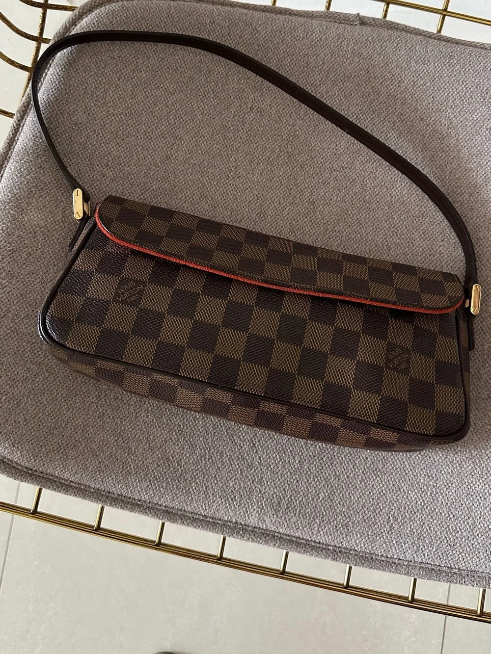 Louis Vuitton Damier Ebene Recoleta Shoulder Baguette - Dark Brown